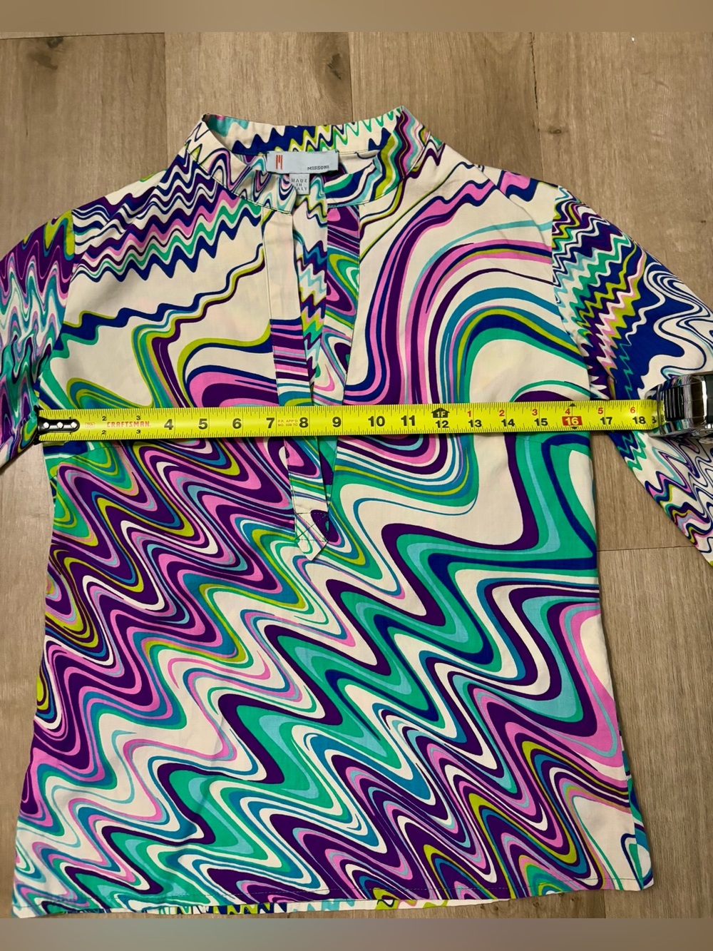 Women’s Missoni Abstract Pullover Cotton Shirt - Size 4 - Picture 6 of 11